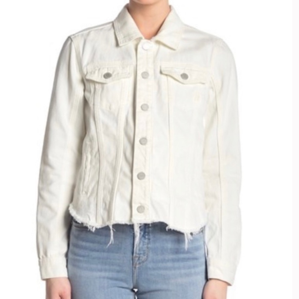 Blank NYC Frayed Hem Denim Jacket